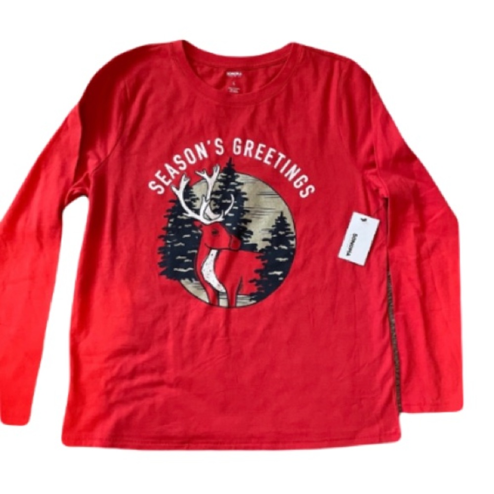 Women’s Season’s greeting t-shirt, red Size XXL
